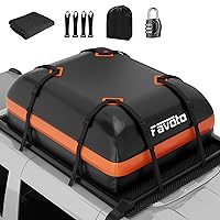 Favoto Rooftop Cargo Carrier Bag - 500D Heavy-Duty PVC Material Cargo Carrier, 15 Cubic Feet Large Capacity, Universal Fit for All Cars with/Without Rack, Anti-Slip Mat, 8 Reinforced Straps