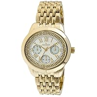 7089G Women's Crystal Accent Gold-Tone Multifunction Watch