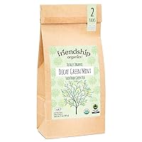 Decaf Green Mint Tea Bags, Organic and Fair Trade 44 Count