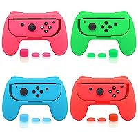 4 Pack Grips Kit Compatible with Nintendo Switch for Joy Con, Wear-Resistant Grip Controller for Joy con & OLED Model with 12 Thumb Grip