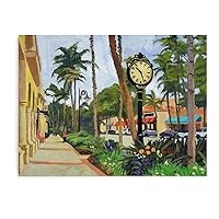 Posters Fifth Avenue Cityscape Wall Art, Naples, Florida Modern Wall Art Canvas Art Poster Picture Modern Office Family Bedroom Living Room Decorative Gift Wall Decor 16x20inch(40x51cm) Unframe-sty