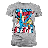 Supergirl Officially Licensed Women T-Shirt (H.Grey), Large