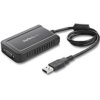 StarTech.com USB to VGA Adapter - 1920x1200 - External Video & Graphics Card - Dual Monitor Display Adapter - Supports Windows (USB2VGAE3)