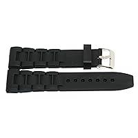 24MM Black Rubber Waterproof Sport Diver Link Watch Band Strap FITS Fossil NATE