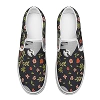 Vintage Flowers(4) Women's Slip on Canvas Non Slip Shoes for Women Skate Sneakers (Slip-On)