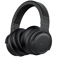 Active Noise Cancelling Headphones Bluetooth Headphones Over Ear Wireless Headphones with Hi-Fi Audio, Comfortable Over Ear Headphones with 30Hrs for Travel/Office, Black