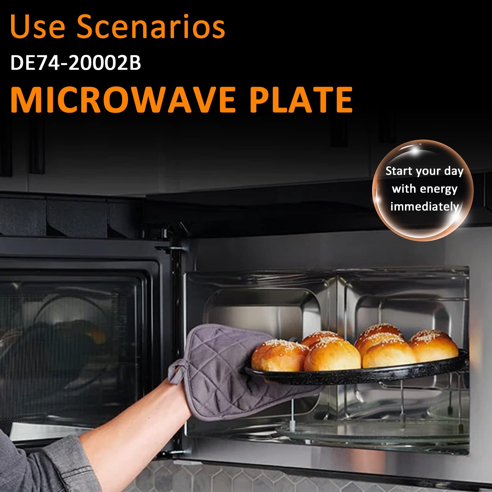 14 1/8 Inch Microwave Glass Plate Replacement Compatible with G.E/Sam.sung Microwave Replace DE74-20002B DE74-20002A DE74-20002D WB49X10063 WB39X10038 WB49X10096