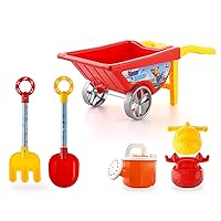 Beach Toys Sand Toys - Super Wings Toys Playset - Beach Toys for Kids Age 3-5 - Sandbox Toys 6 Pieces Including Shovel, Rake, Watering Can, Sand Bucket and 2 Sand Molds
