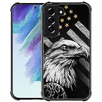 ZHEGAILIAN Case Compatible with Samsung Galaxy S22 Ultra Case,Black and White Eagle Flag Graphic Design Acrylic Shockproof Anti-Scratch Hard Case for Samsung Galaxy S22 Ultra