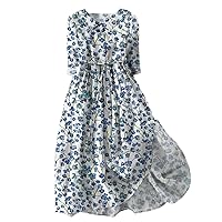 Women's Summer Maxi Dress 2024 Long Short Sleeve Loose Maxi Dress with Pockets Plus Size Loose Casual Loose Kawaii Clothes