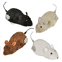 6 Inch Wind Up Mouse Toy, Set of 4 Assorted