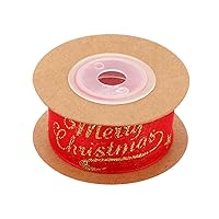 BESTOYARD 2 Rolls Christmas Wrapping Tape Red Christmas Ribbon Christmas Tree Ribbon Tulle Ribbon Christmas Decore Xmas Decoration Band DIY Ribbon Wrapping Ribbon Polyester Gift A Roll