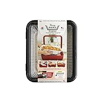 Fancy Panz Premium Dress Up & Protect Your Foil Pan, Made in USA. Hot/Cold Gel Pack, One Half Sized Foil Pan & Serving Spoon Included. Stackable for easy travel. (Charcoal)