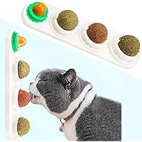 Catnip Balls Catnip Toy for Cats Rotatable Edible Balls Natural Healthy Self-Adhesive Catnip Edible Balls (White)