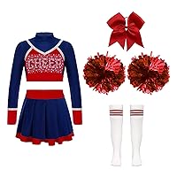 Girls' Cheer Leader Costume Cheerleading Dress Outfit School Uniform Fancy Dress for Halloween 6-16 Years