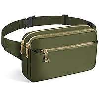 Fanny Packs for Women & Men, Fashion Waist Bag Hip Bum Bag with Multi-Pockets Large Capacity Cute Fanny Pack Casual Bum Bag for Disney Traveling Shopping Casual Cycling Running (Green)