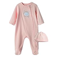 Little Me Footie Pajamas Cotton Baby Sleepwear Boys and Girls Footed Sleeper Bundle with Photo Keychain