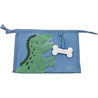 Dino World Dino Mini Wash Bag, 15 x 22 cm, Toiletry Bag with Zip Main Compartment & Two Separate Inner Compartments, 100% Polyester with PVC Coating, Blue, 15 x 22 cm, Toiletry bag