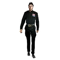 Imperial Officer Black Uniform Belt Cap Rank Pad Costume Set star wars