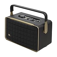 Authentics 300 - Retro Style Wireless Bluetooth/WiFi Home Speaker, Built in Battery (4800mAh), Music Streaming Services via Built-in Wi-Fi, Built in Alexa and Google Assistant