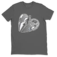 6 Cool Grey Design Printed Metal Heart Sneaker Matching T-Shirt