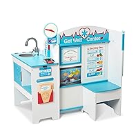 Melissa & Doug Wooden Get Well Doctor Activity Center - Waiting Room, Exam Room, Check-In Area Toddler Doctor Playset, Doctors Office Pretend Play Set For Kids Ages 3+ - FSC-Certified Materials