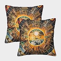 3D Printed Image Collage Throw Pillow Covers Square Throw Pillow Decorative Super Soft Pack of 2 for Sofa Couch Bed 50x50cm