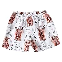 Toddler Boys Girls Cartoon Prints Sport Shorts Kids Summer Cotton Soft Breathable Drawstring Toddler Casual Shorts