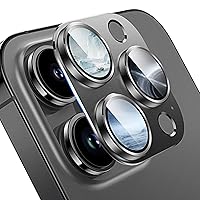 TAURI for iPhone 14 Pro Max/iPhone 14 Pro Camera Lens Protector, [Strong Adhesion] [Scratch Resistant] Aluminum alloy & Sapphire Glass material, Case Friendly Easy to Install-Black