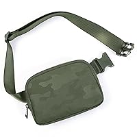 ODODOS Unisex Mini Belt Bag with Adjustable Strap Small Fanny Pack for Workout Running Traveling Hiking, Camo Green