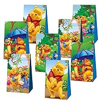 12pcs Winnie Pooh Birthday Party Bags, Winnie Pooh Theme Paper Party Favor Bags Party Gift Bags Birthday Party Supplies