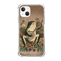 Frog Playing Guitar Case Compatible with iPhone 14, Hippie Cool Music Frog Case for iPhone 14 for Teens Women Men, Trendy Cool TPU Case Cover