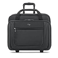 Solo New York Bryant Rolling Laptop Bag with Wheels,Fits Up to 17.3-Inch Laptop,Travel Friendly Wheeled Briefcase for Women and Men with Telescoping Handle, Black, 14
