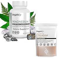 Magnesium Supplement,Non GMO (60 Count) & Clean Sourced Collagen Powder, Unflavored, 20 Servings