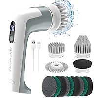 Electric Spin Scrubber, Shower Scrubber for Cleaning with 2 Speeds, 4 Replaceable Cleaning Heads & 9 Scouring Pads, Power Electric Scrubber for Bathroom, Tub, Tile, Floor, Grout, Car