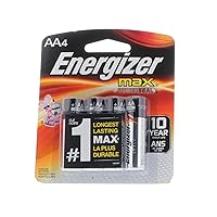Energizer Max AA Long Lasting Alkaline Batteries 4 Pack