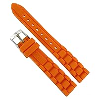 16mm Trendy Medium Pumpkin Orange Rubber Silicone Waterproof Watch Band Strap
