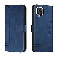 Flip Shockproof Case Compatible with Samsung Galaxy F22 Wallet Case,Shockproof TPU Protective Case,PU Leather Phone Case Magnetic Flip Folio Leather Case Card Holders (Color : Blue)