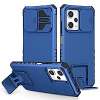 Case Compatible with Xiaomi Redmi Note 12 Pro 5G/Xiaomi Poco X5 Pro 5G Dimensional Bracket Sliding Window Mobile Phone Case Shockproof Protective Phone Cover Poco X5 Pro 5G Military Cases Blue