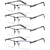 Reading Glasses for Men Blue Light Blocking Reading Glasses Metal Readers Men with spring hinge Eyeglasses