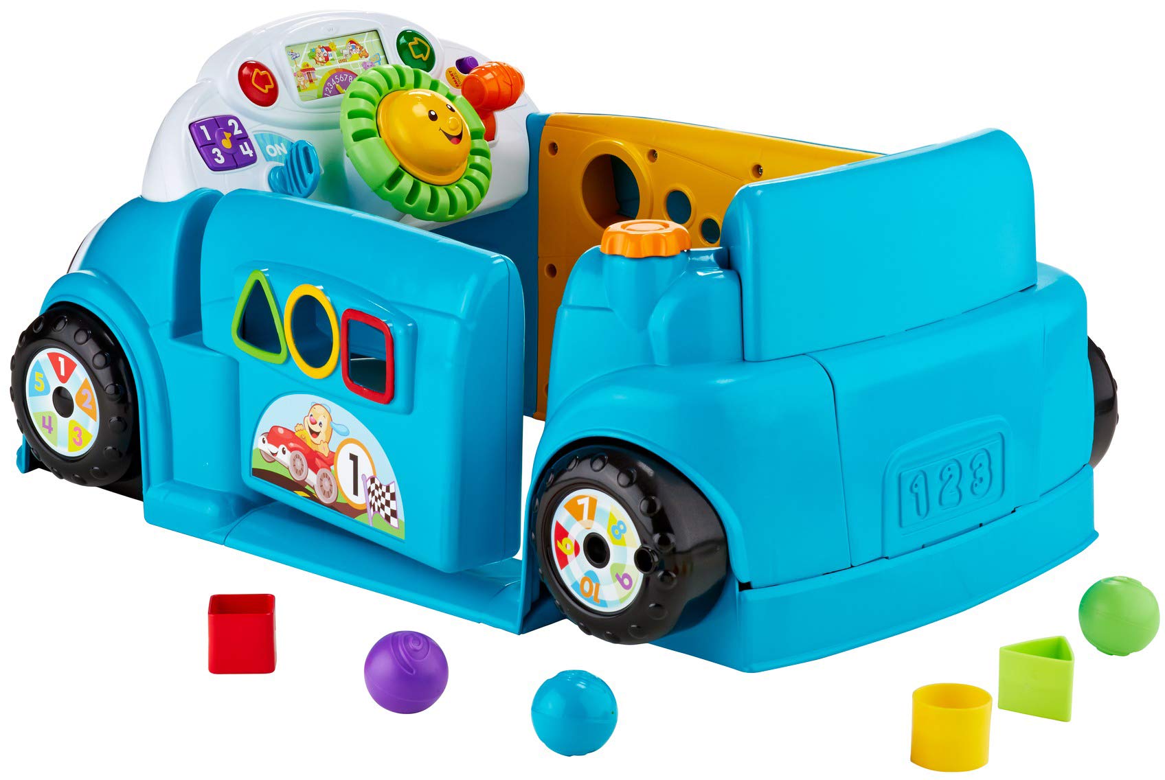 Fisher-Price Laugh & Learn Baby Activity Center, Crawl Around Car, Interactive Playset with Smart Stages for Infants & Toddlers, Blue (Amazon Exclusive)