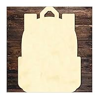 Unfinished Wood Schoolbag Shape Wooden Scrapbooking DIY Handmade Crafts for Kids, New Teacher Gifts Unfinished Wooden Ornaments for Front Door Decoration Holiday Party Supplies, 3PCS