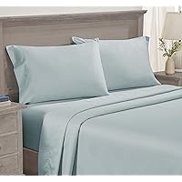 California Design Den Luxury 4 Piece King Size Sheet Set - 100% Cotton, 600 Thread Count Deep Pocket Fitted and Flat Sheets, Hotel-Quality Bedding with Sateen Weave - Seafoam