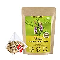 Licorice Root Tea Bag, 40 Teabags, 2g/bag - Premium Licorice Root - Non-GMO - Naturally Caffeine-free Herbal Tea - Aid in Digestion & Promote Respiratory Health