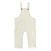 Lucas Square Front Overall with Straps and Pockets Organic Linen/Cotton