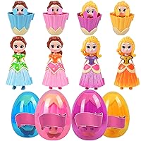 4 Pack Princess Deformation Prefilled Eggs for Toddler Boys Girls Kids Basket Stuffers Gifts - Easter Basket Filler Toys