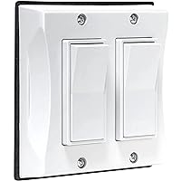5127-1 2-Gang Weatherproof Decorator Switch Cover, Vertical, White