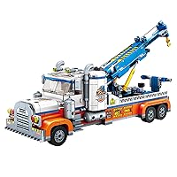 City Crane Construction Vehicles Building Block Set, 781 Pcs Compatible with Lego Set，City Tow Truck and Trailer, Playset for Boys and Girls Ages 6+
