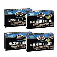 Generic Wild Caught Mackerel Private Selection Fillets Fish in Extra Virgin Olive Oil 4.4oz, (Pack of 4)