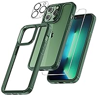 TAURI 5 in 1 for iPhone 13 Pro Max Case Green, [Military-Grade Drop Protection] Slim Shockproof Phone Lanyard Case 6.7 inch